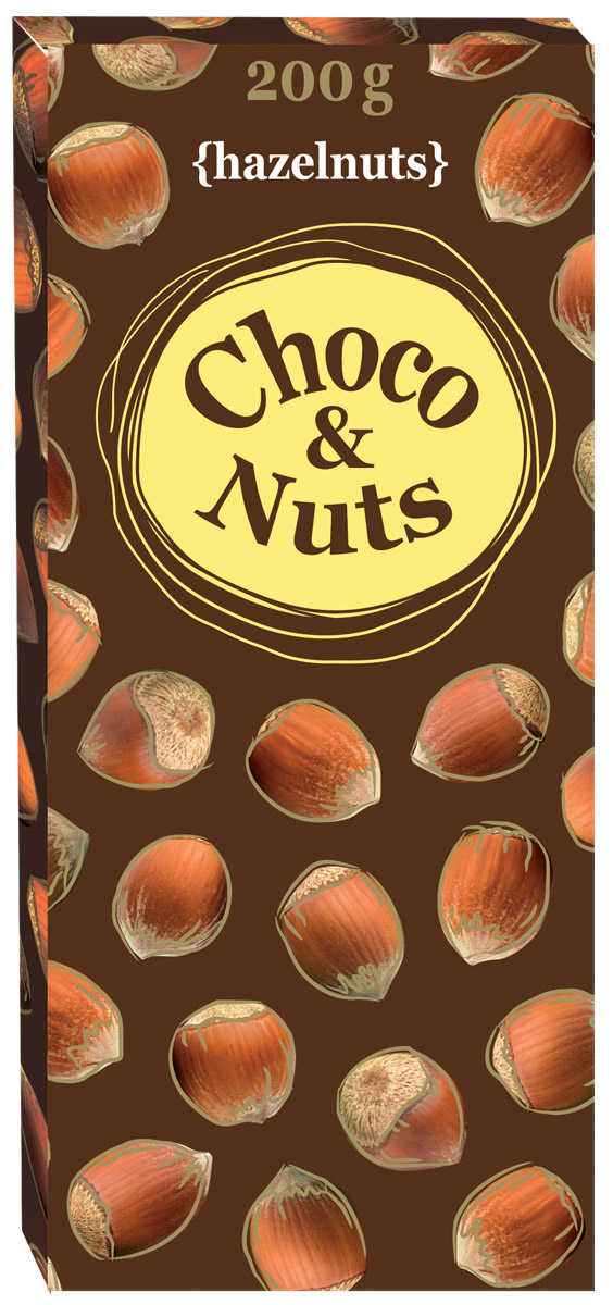 Шоколад Choco&Nuts молочный с цельным фундуком